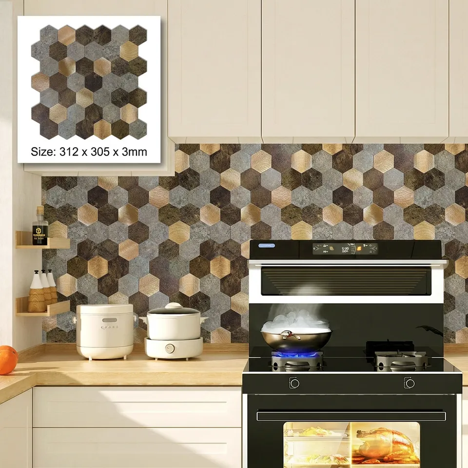 [DSC-2607-48606] Gạch Mosaic Lục Giác Dán Tường Tự Dính JUNHAN Phong Cách Châu Âu