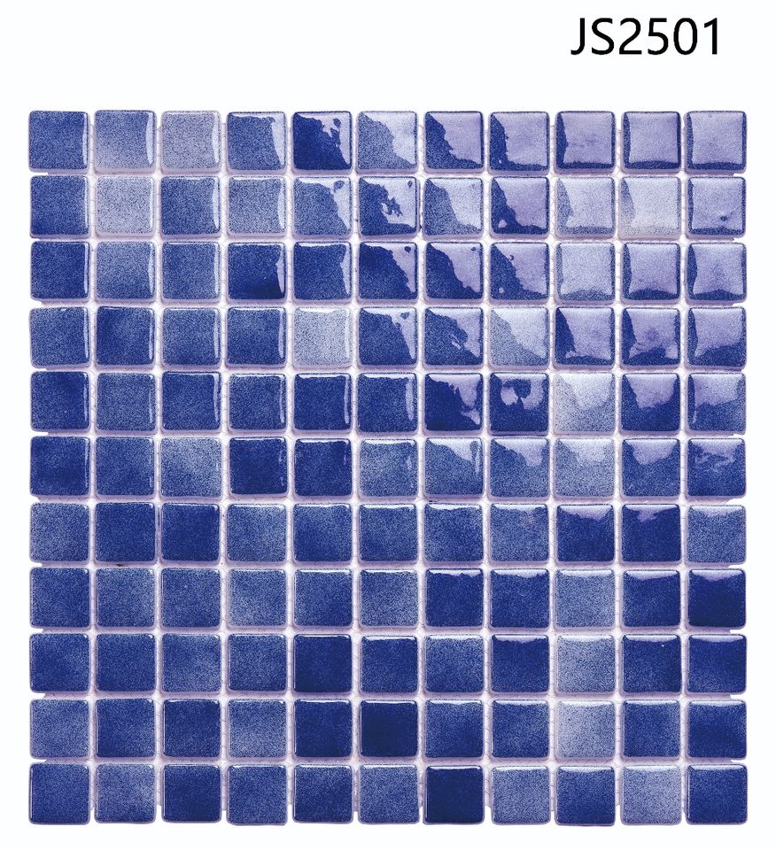 [DSC-2607-41538] Gạch mosaic kính đặc sơn màu JS2501 300 x 300 mm cho hồ bơi