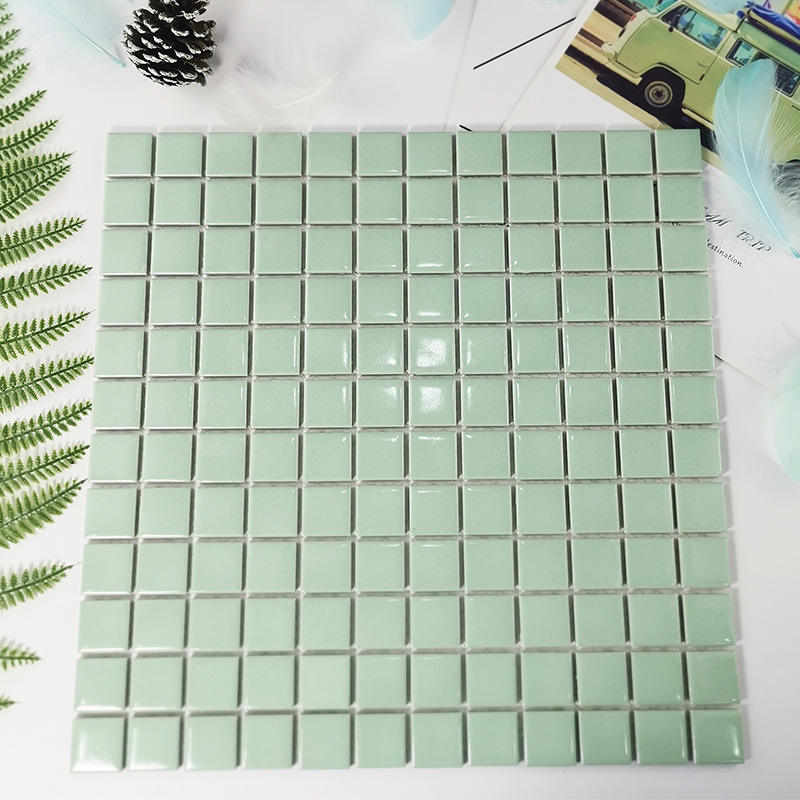 [DSC-2607-88122] Gạch mosaic gốm xanh băng nứt ốp hồ bơi, tường nền hồ bơi và tường phòng tắm