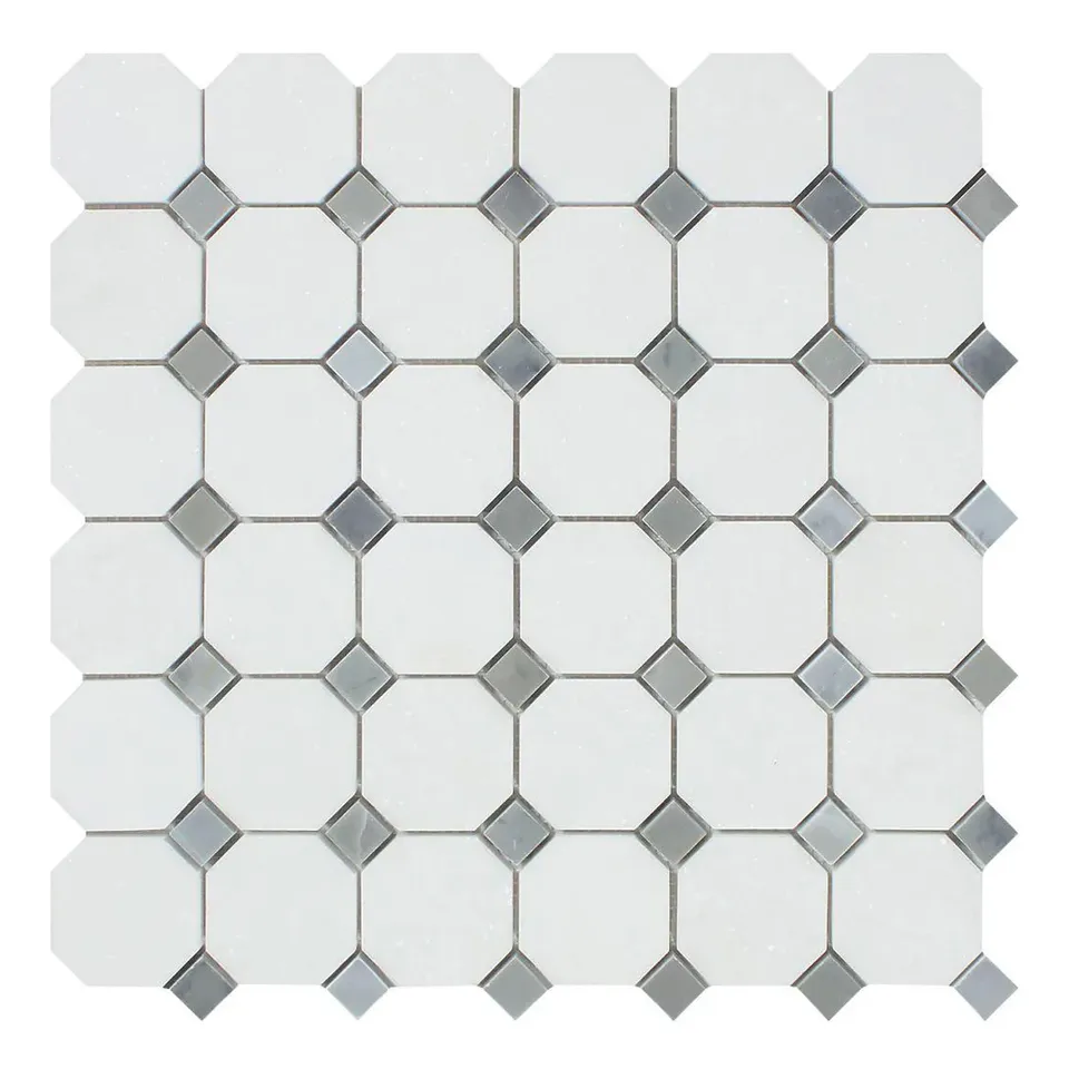 [DSC-2607-41993] Gạch mosaic đá cẩm thạch Xuri Stone XR-MS01 họa tiết bát giác 305 x 305 mm