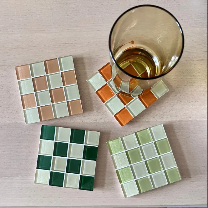 [DSC-2607-36926] Gạch mosaic gốm nghệ thuật caro thủ công EF 100 x 100 mm