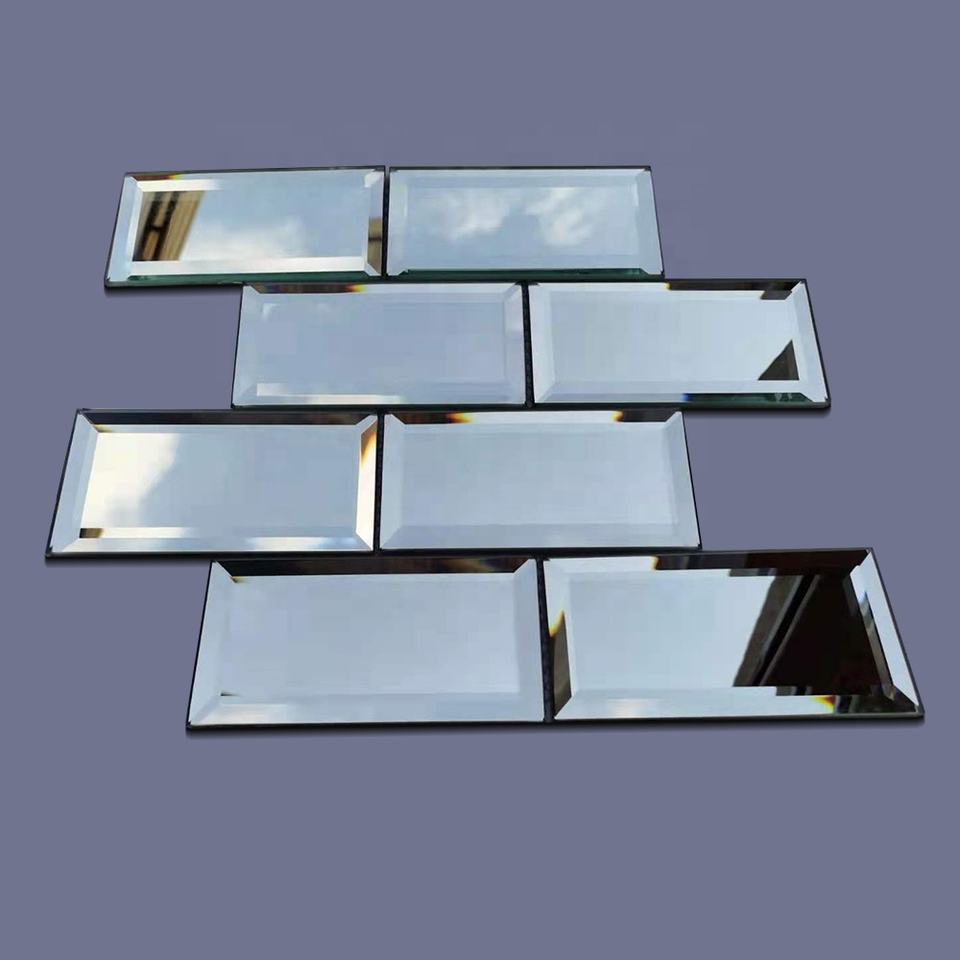 [DSC-2607-19415] Gạch Mosaic Gương Bevel 3x6 Inch Your Way MBJ-01 - Subway Tile Bạc