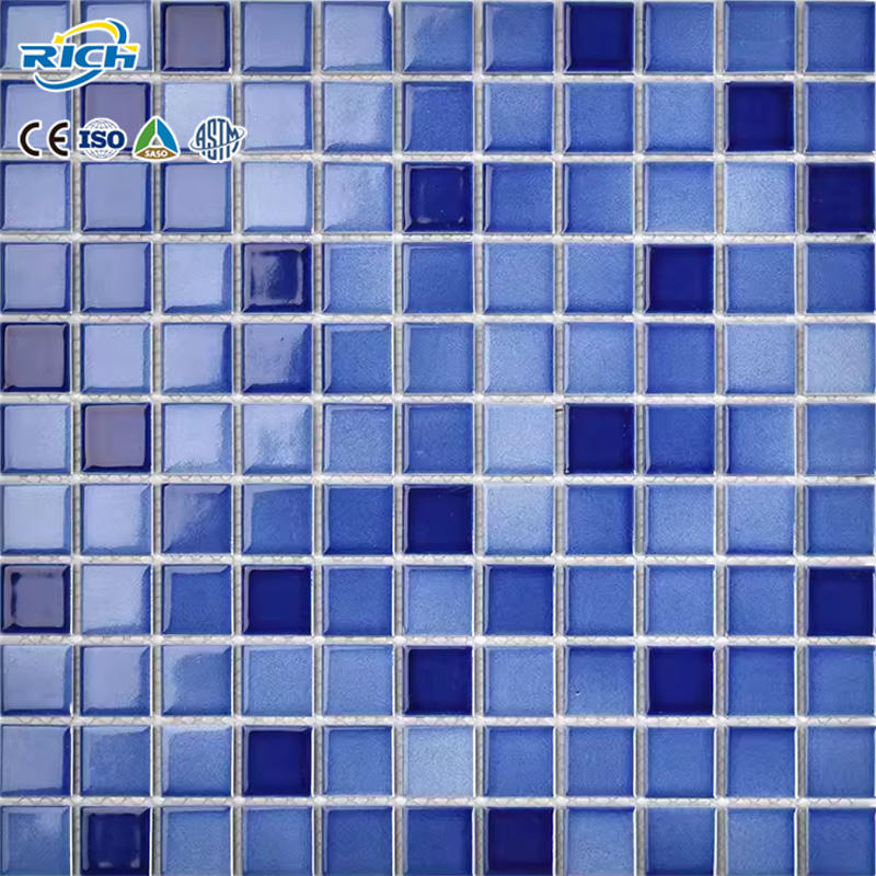 [DSC-2607-46769] Gạch mosaic gốm RuiChi Y25B02-3 ốp tường, hồ bơi và khách sạn