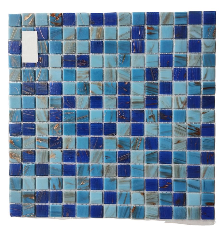 [DSC-2607-41780] Gạch mosaic kính xanh hồ bơi YD YD07318 327x327x4 mm