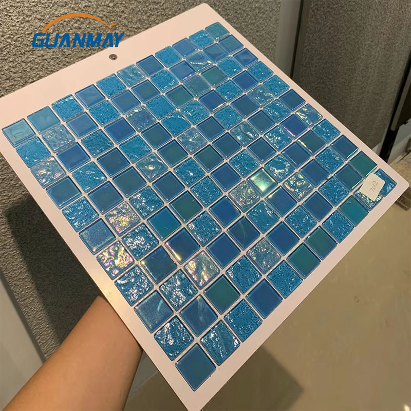 [DSC-2607-88682] Gạch Mosaic Kính Bể Bơi Guanmay - Xanh Dương Sang Trọng 30x30mm