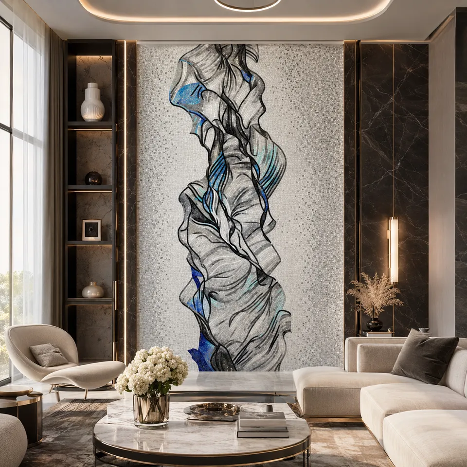 [DSC-2607-29953] Gạch Mosaic Kính Sang Trọng KST RT LINE-A1 Chống Mài Mòn 4mm