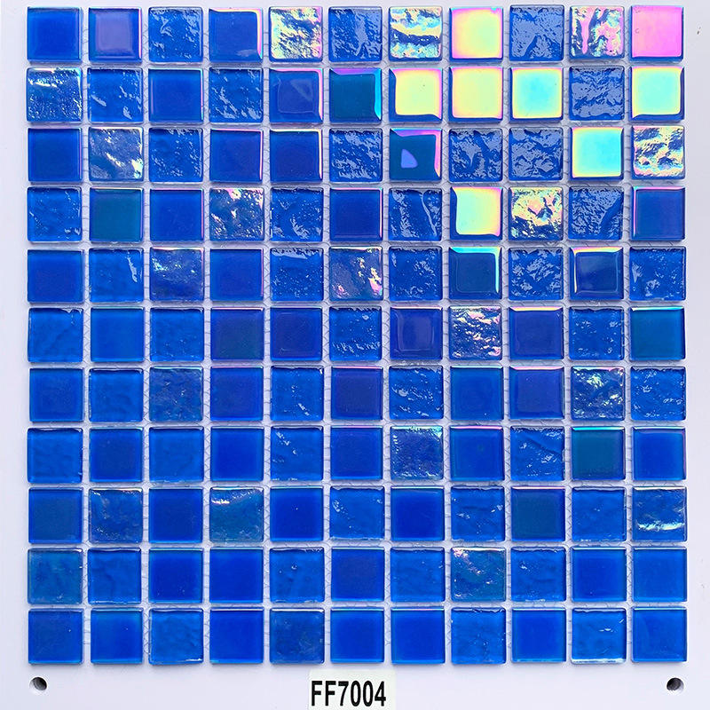 [DSC-2607-66750] Gạch Mosaic Tường Kính Màu Xanh Hồ Bơi 305x305mm - Model 888