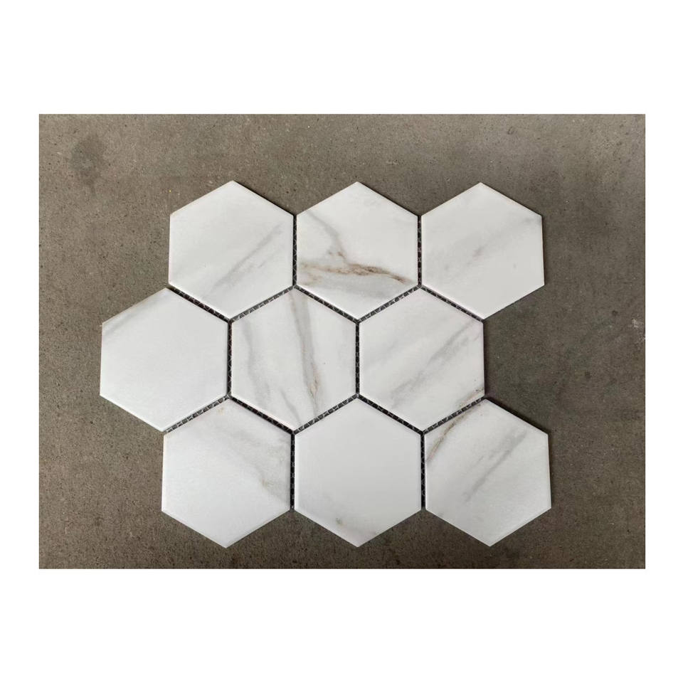 [DSC-2607-53312] Gạch Mosaic Lục Giác Ceramic Beauty Stone C73-1 - Màu Marble Carrara