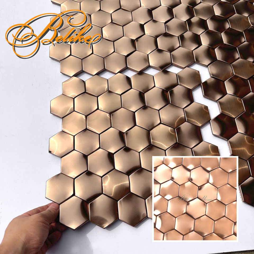 [DSC-2607-93022] Gạch Mosaic Kim Loại Lục Giác BELIKE BK-MT431 - Trang Trí Tường Hiện Đại 3D