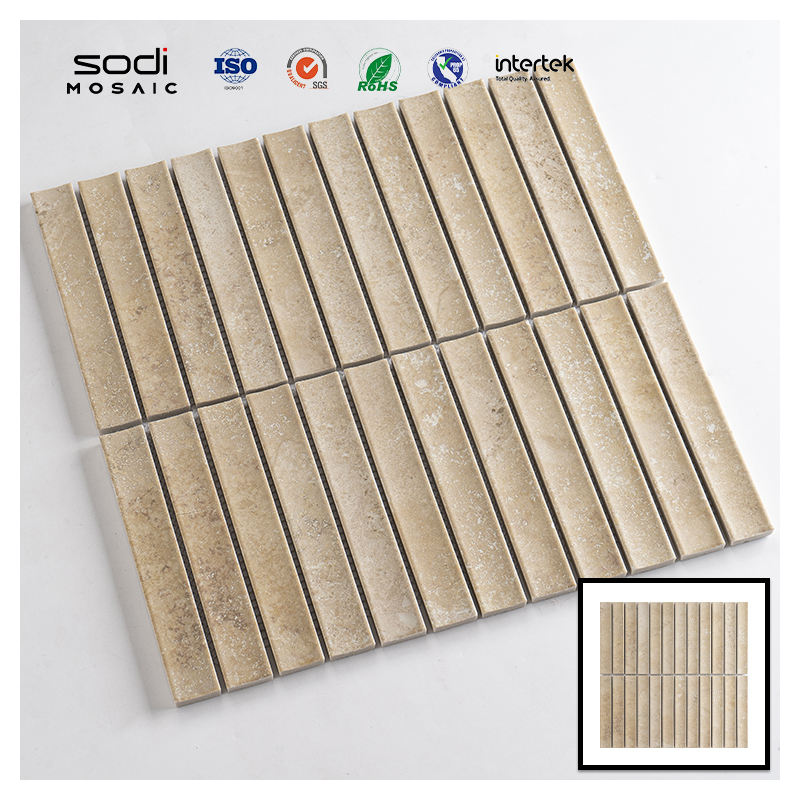 [DSC-2607-66160] Gạch Mosaic Gốm Sứ Strip SODIMOSAIC F22 Series - Chống Nước, Trang Trí Phòng Tắm