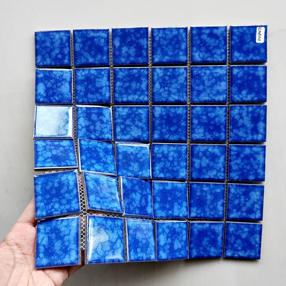 [DSC-2607-42826] Gạch mosaic ceramic Bora Blue Kewent Ceramics 300x300x4 mm cho hồ bơi, phòng tắm