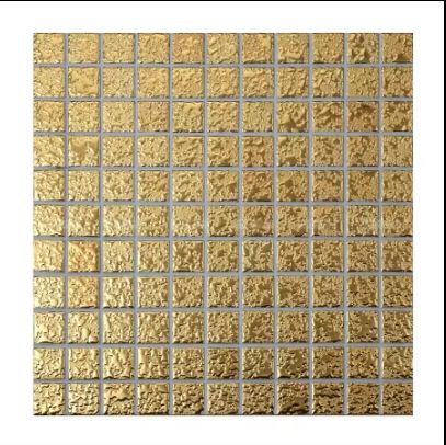 [DSC-2607-73631] Gạch Mosaic Ceramic Xidong HJT-001 - Lát Tường Phòng Tắm Sang Trọng Màu Vàng Kim Loại