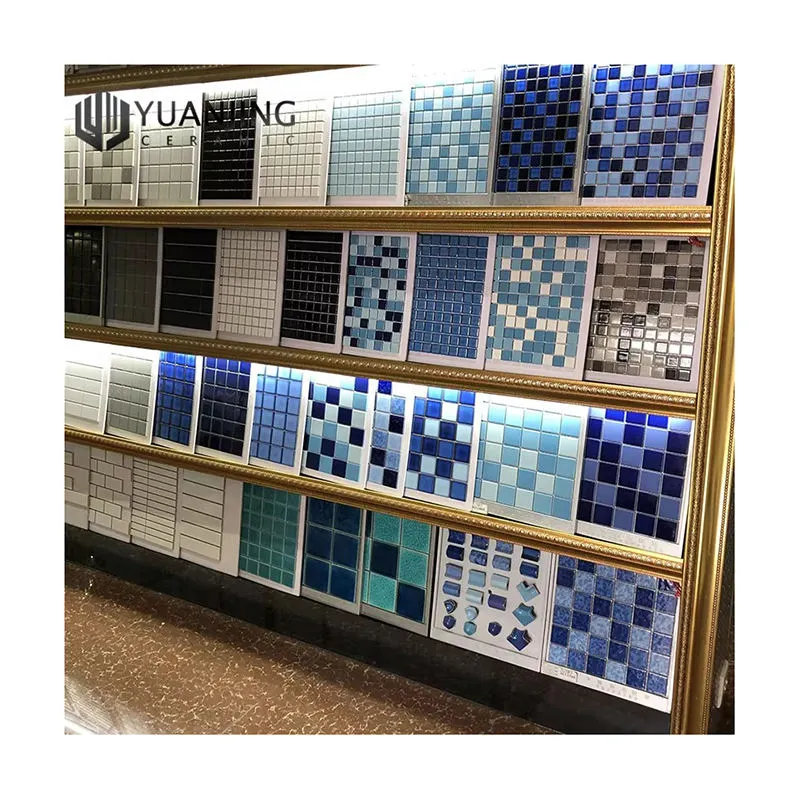 [103210084000] Swimming Pool Ceramic Mosaic Tiles Custom Puzzle Blue Mediterranean Outdoor Hotel Pool Fish Pond Pool Glossy Porcelain Mosaic