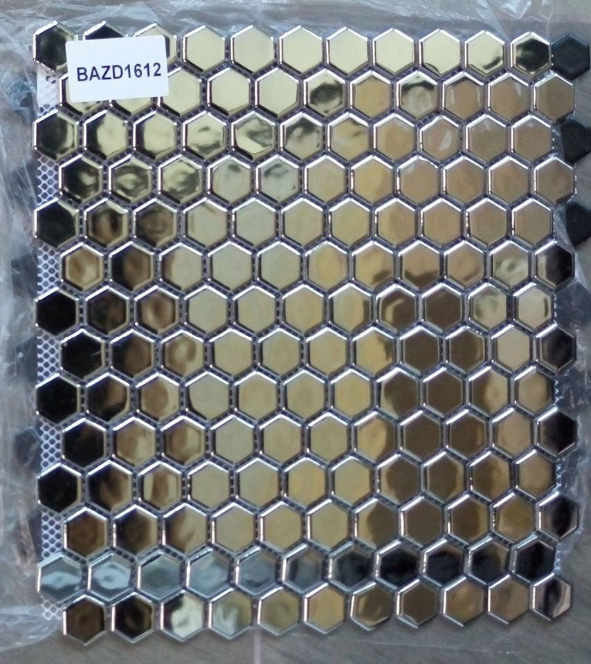 [DSC-2607-69491] Gạch Mosaic Gốm Sứ Lục Giác Bóng Bạc BAZARA BAZD1612 - Trang Trí Tường