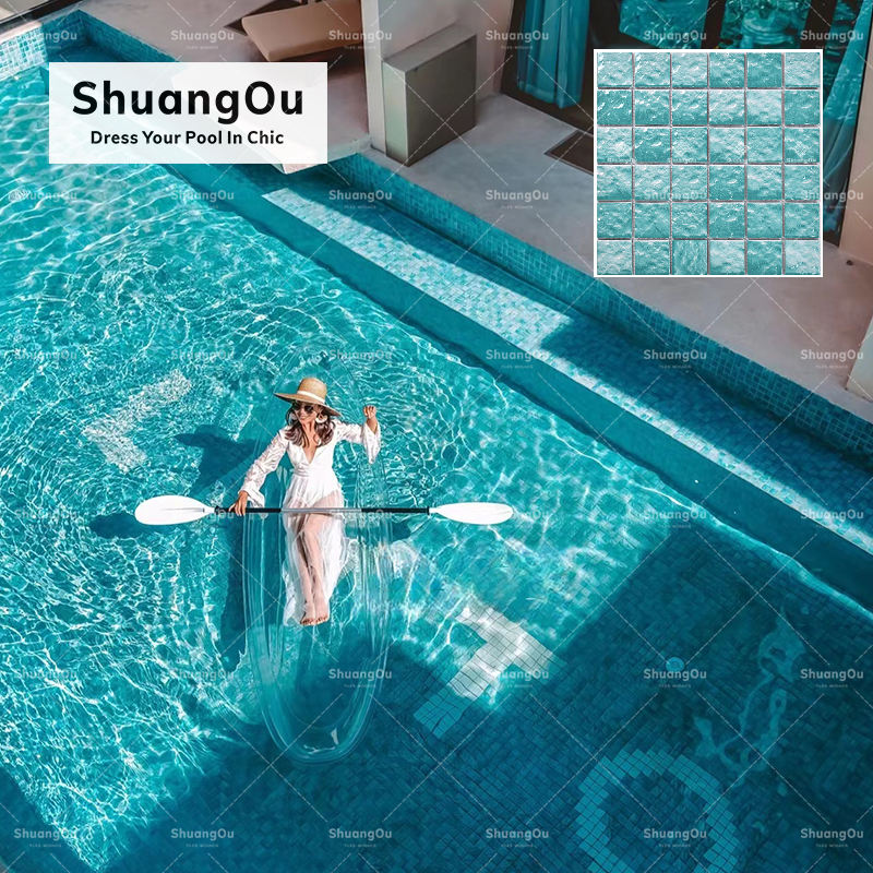 [DSC-2607-18134] Gạch Mosaic Sứ Sóng Nước 2x2 Shuangou Y48601 - Lót Bể Bơi Chuyên Dụng