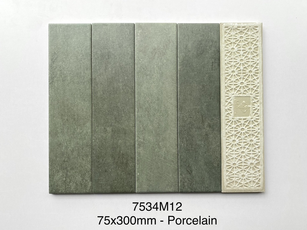 Gạch Thẻ Porcelain 75x300mm Men Matt Màu Loang 7534M12