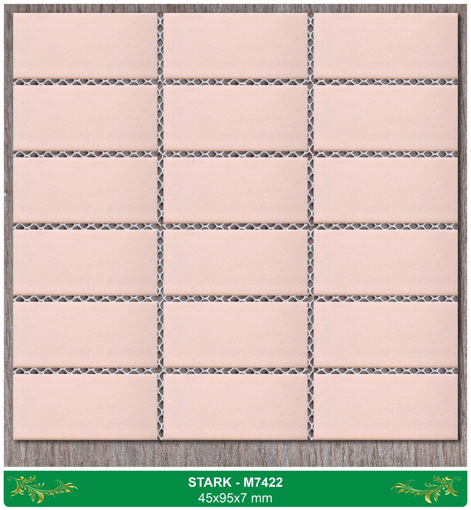 Gạch thẻ ốp tường màu hồng 45x95mm mã 506