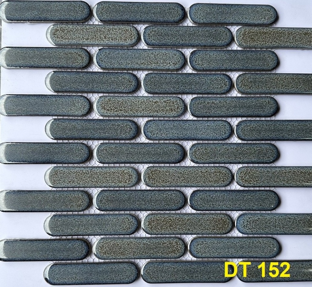 Gạch Mosaic que đũa đầu tròn xám DT 152