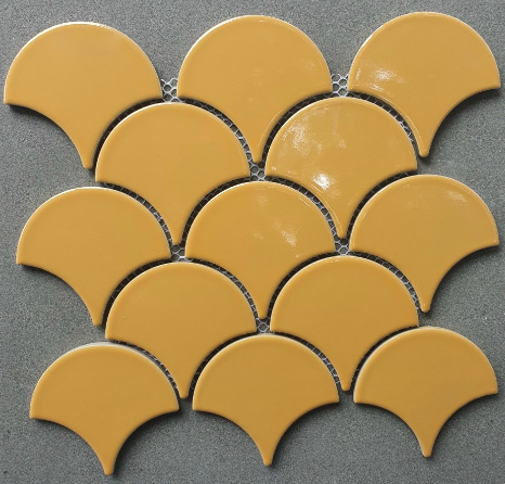 Mosaic vảy cá màu vàng men bóng GP-FT113YL