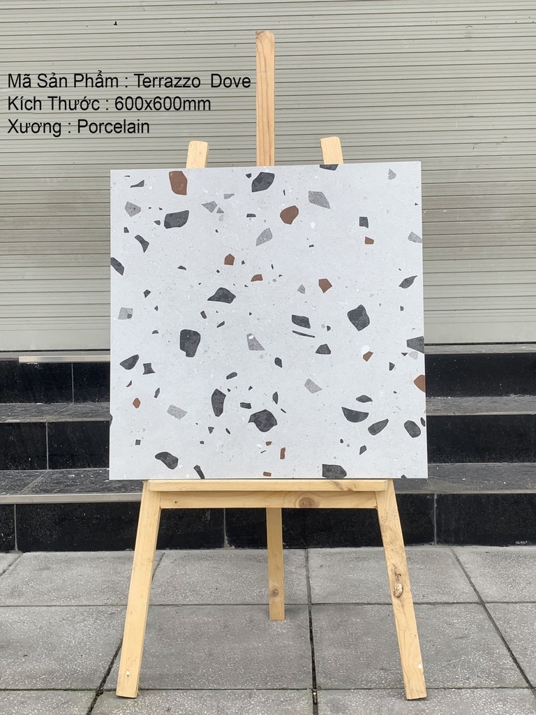 Gạch Terrazzo Ấn Độ, KT 600x600 mm xương đá mặt mờ mã Dove