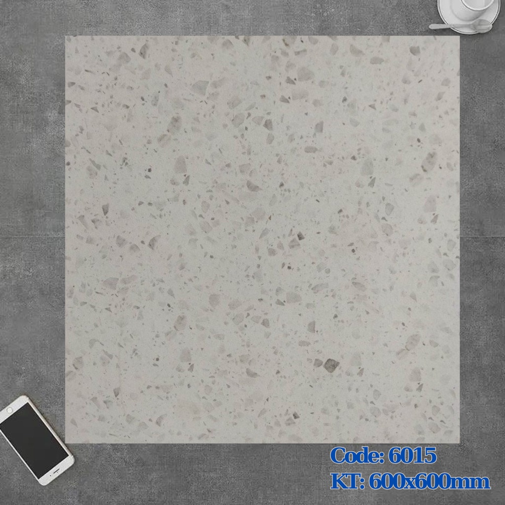 Gạch terrazzo TQ, KT 600x600 mm porcelain mặt mờ mã 6015