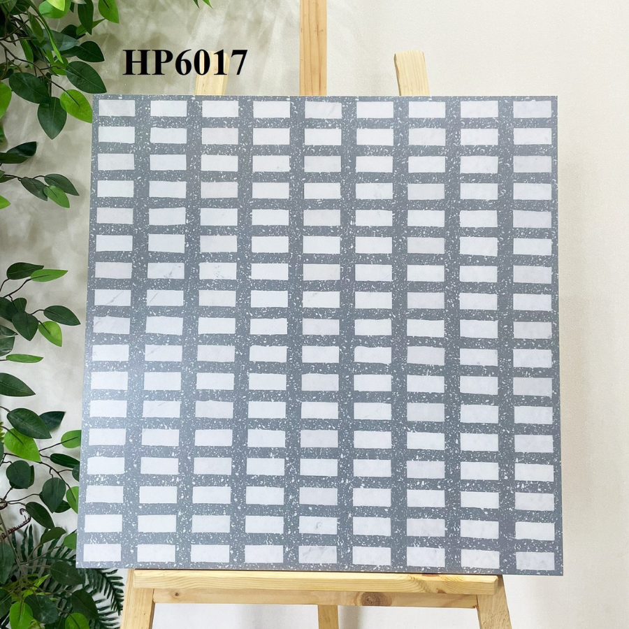 Gạch terrazzo TQ, KT 600x600 mm porcelain mặt mờ mã 6017