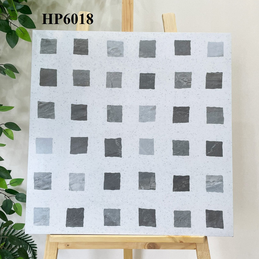 Gạch terrazzo TQ, KT 600x600 mm porcelain mặt mờ mã 6018