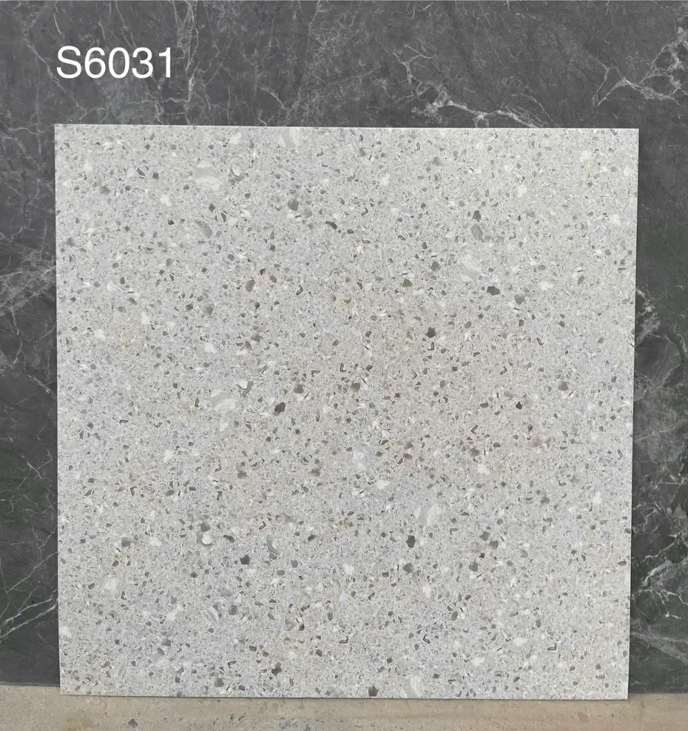Gạch terrazzo TQ, KT 600x600 mm porcelain mặt mờ mã 6031 (67055)