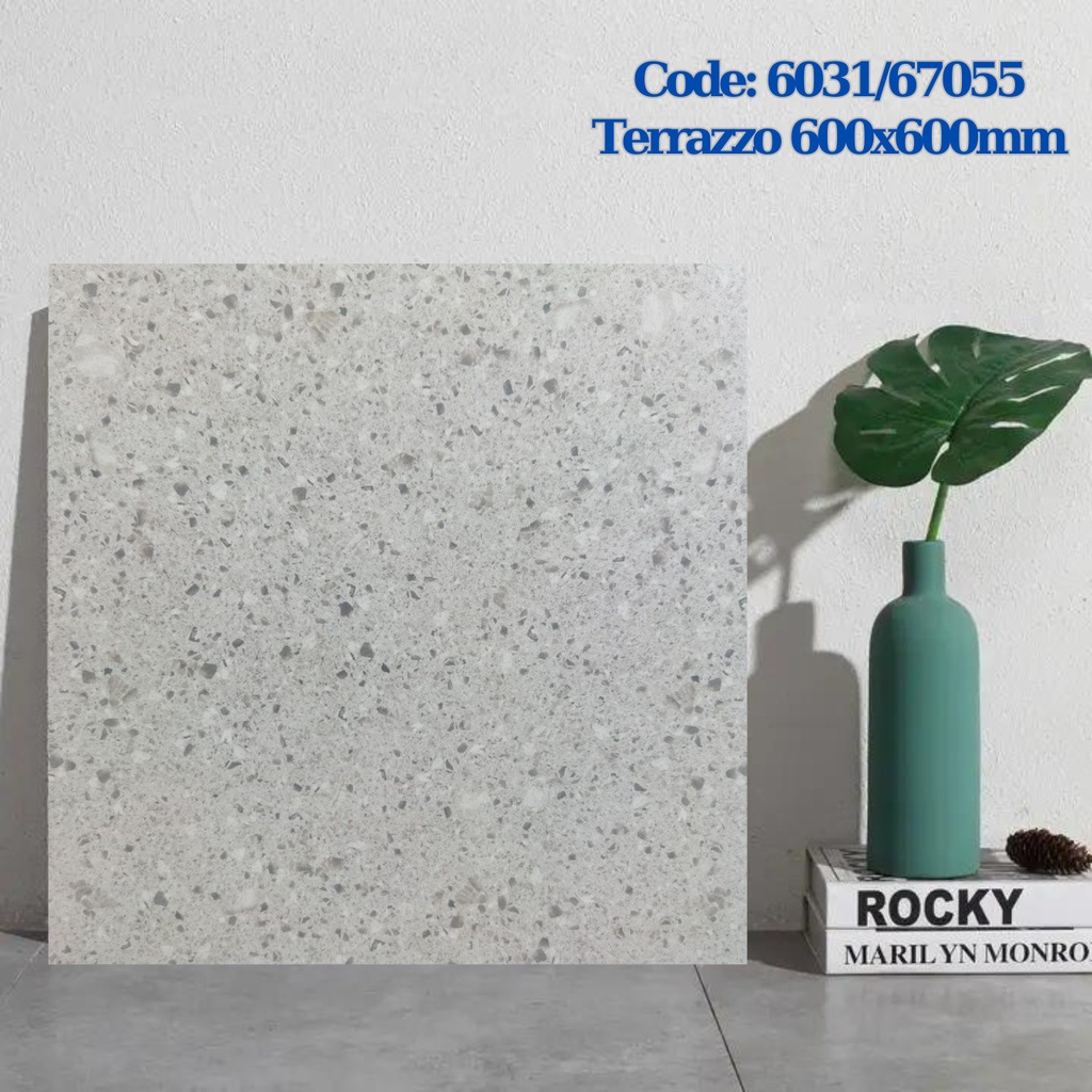 Gạch terrazzo TQ, KT 600x600 mm porcelain mặt mờ mã 60316031 (67055)