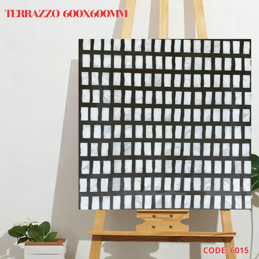 Gạch terrazzo TQ, KT 600x600 mm porcelain mặt mờ mã E6015