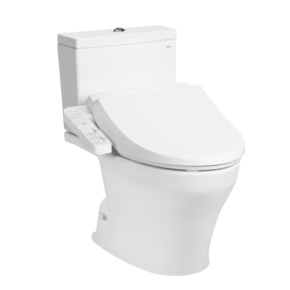Bồn cầu hai khối kèm nắp rửa điện tử WASHLET dòng C2 cơ bản TCF23710AAA CS326DW18XW