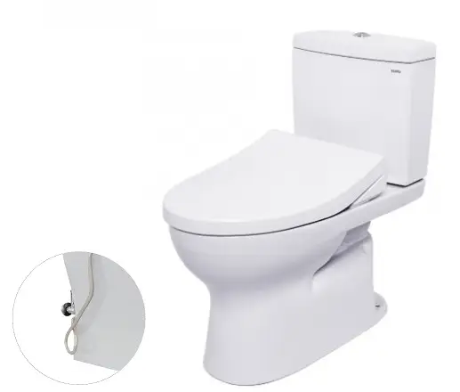 Bàn cầu hai khối, nắp đóng êm kèm vòi rửa nước lạnh TCW1211A CS320DRE4W