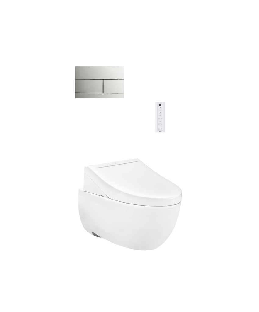 Bàn cầu treo tường kèm nắp rửa điện tử WASHLET C5 CW812REA_TCF24460AAA_WH172AT_TCA465_MB171PSS