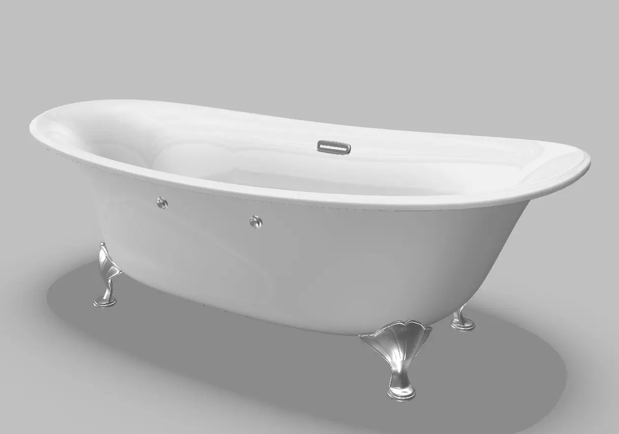 Bồn tắm ngọc trai không có tay vịn, chân bạc PPY1806PWNES