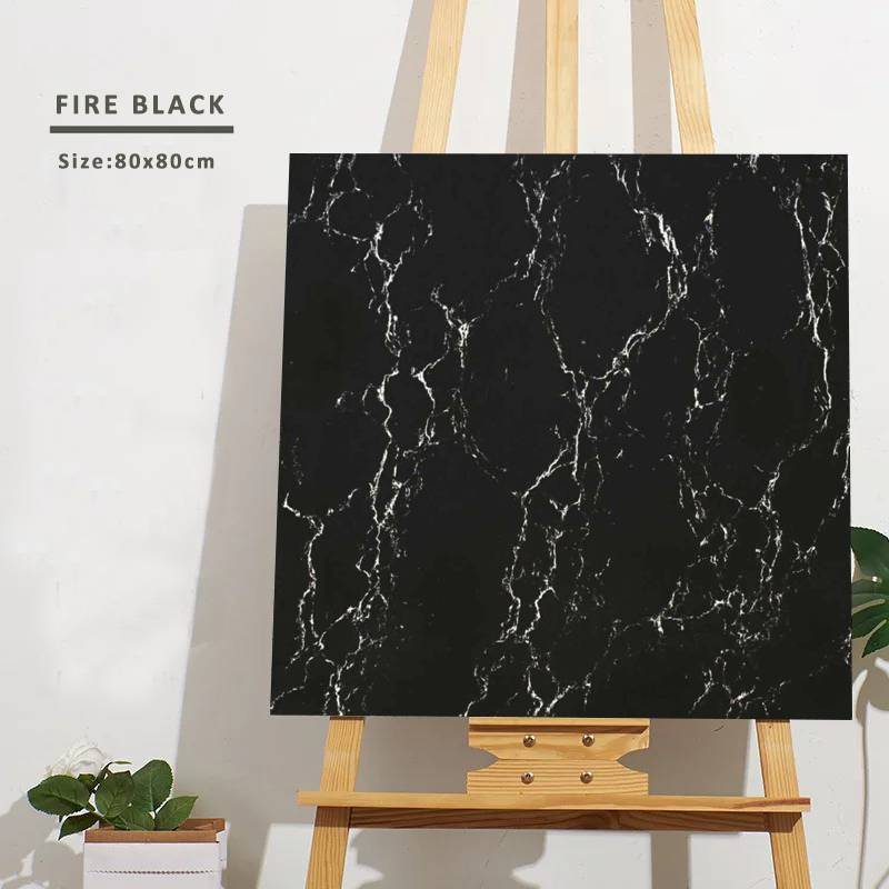 Gạch lát nền Ấn Độ men bóng 800x800mm FIRE BLACK