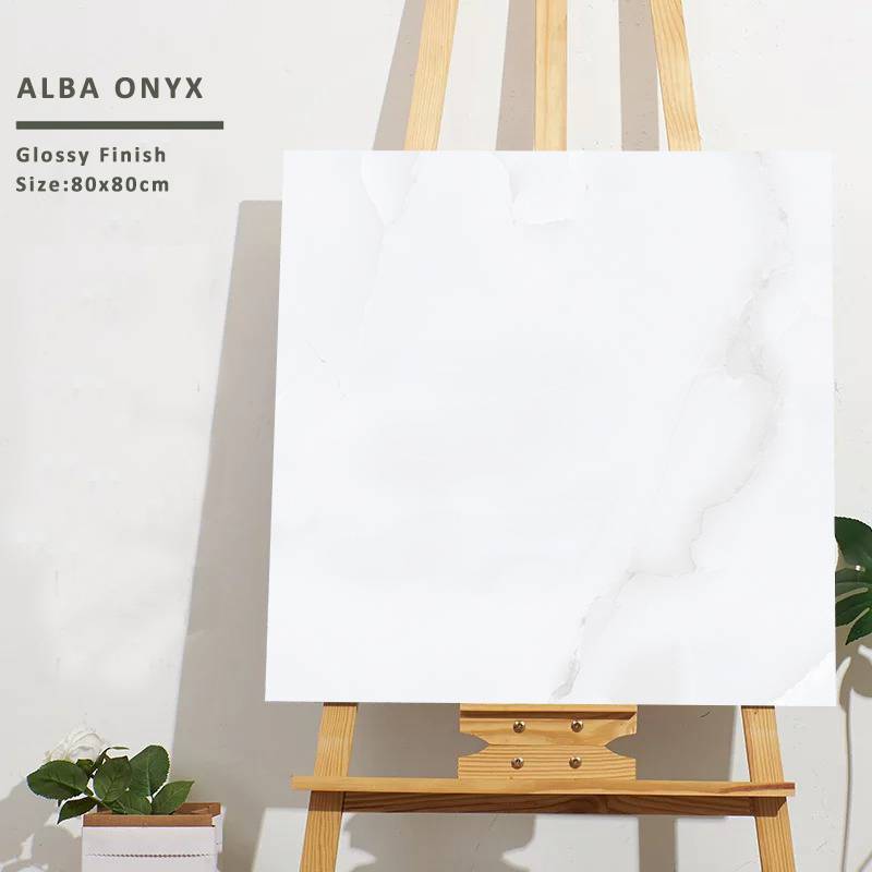 Gạch khổ lớn cao cấp nhập khẩu Ấn Độ, KT 800x800mm, men bóng Alba Onyx