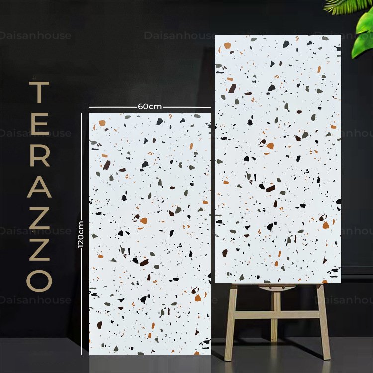 GạchTerrazzo TQ, KT 600x1200mm Xương Porcelain mờ phẳng mã 126027