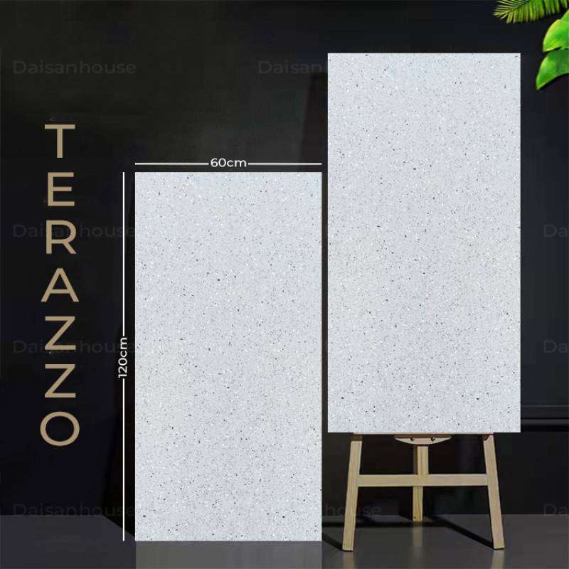 Gạch Terrazzo TQ, KT 600x1200mm Xương Porcelain mờ phẳng mã 12656