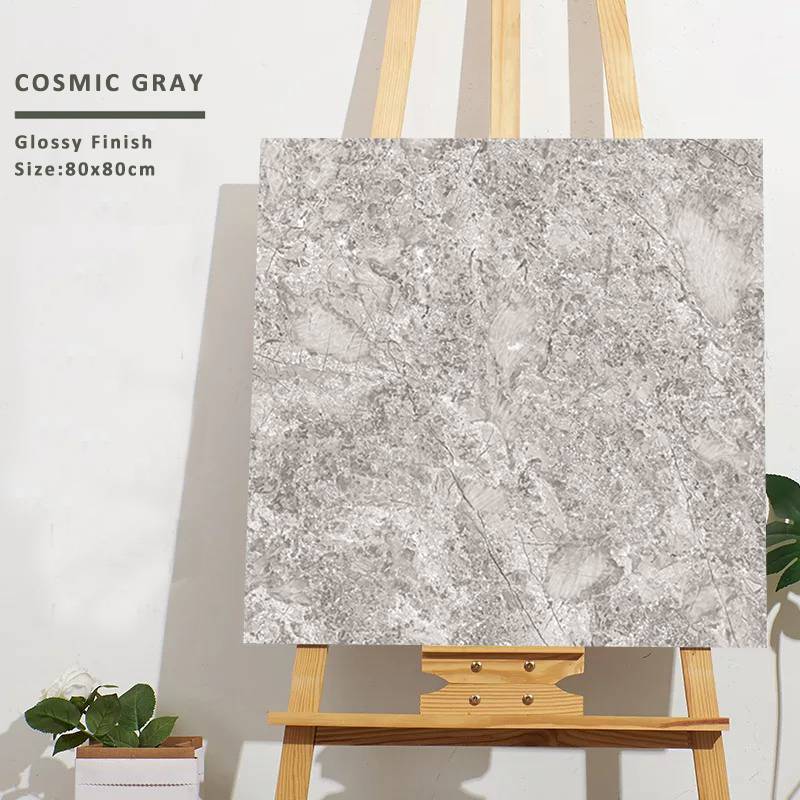 Gạch cao cấp nhập khẩu Ấn Độ, KT 800x800mm men bóng mã Cosmic Grey