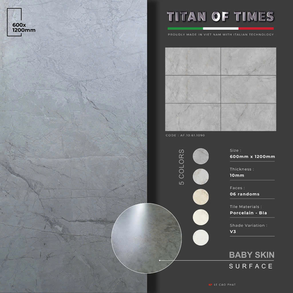 Gạch 60x120 dày 10 ly Mờ mịn cao cấp AF.10.61.1090
