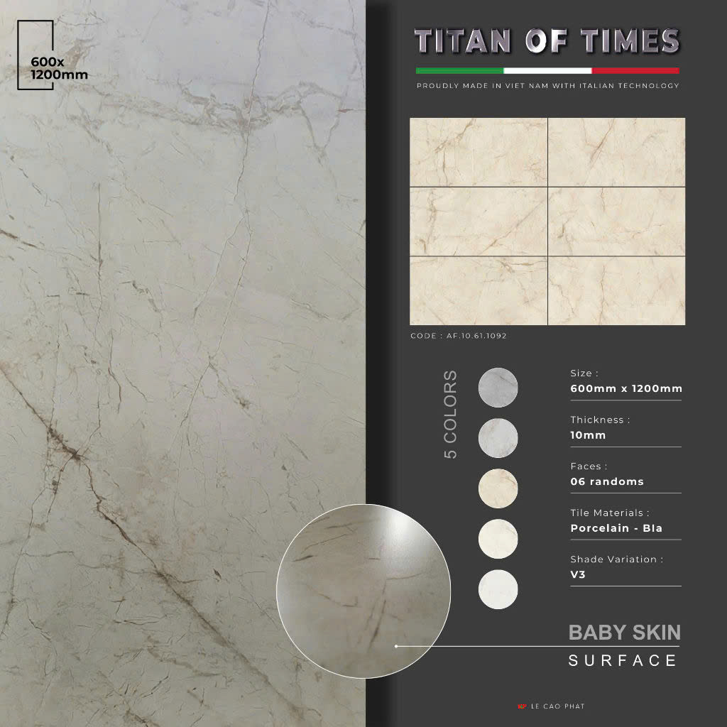 Gạch 60x120 dày 10 ly Mờ mịn cao cấp AF.10.61.1092