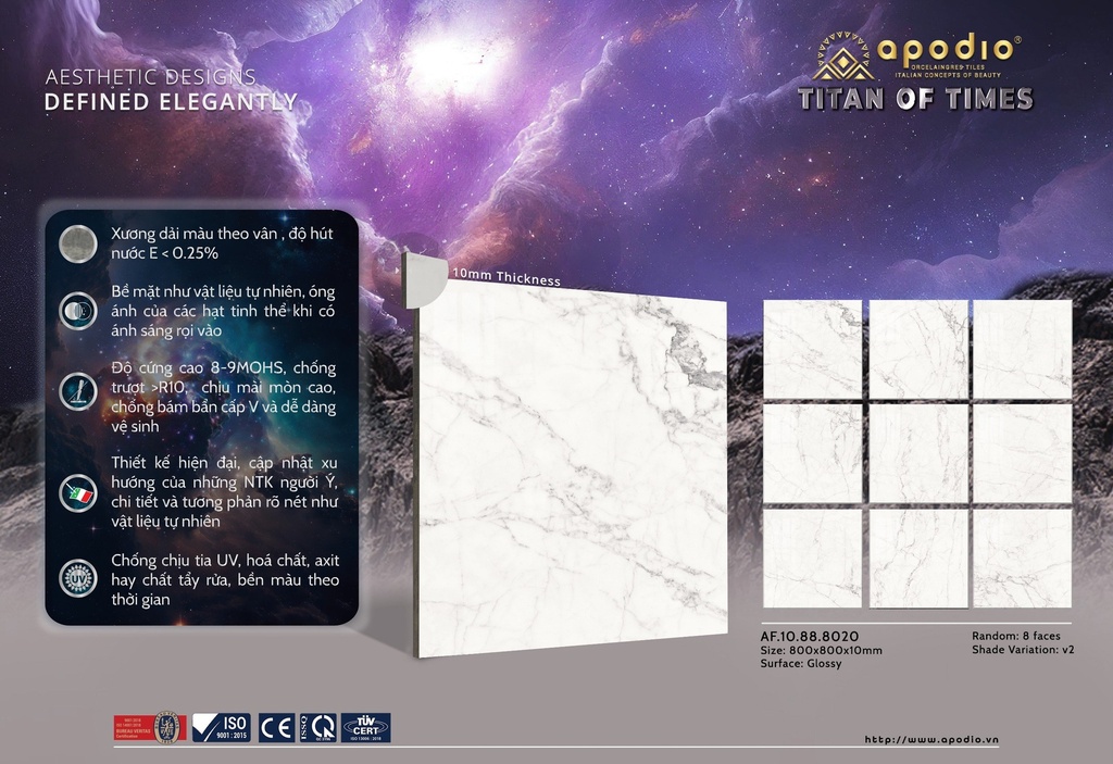 Gạch Apodio 80x80 AF.10.88.8020 - Bóng