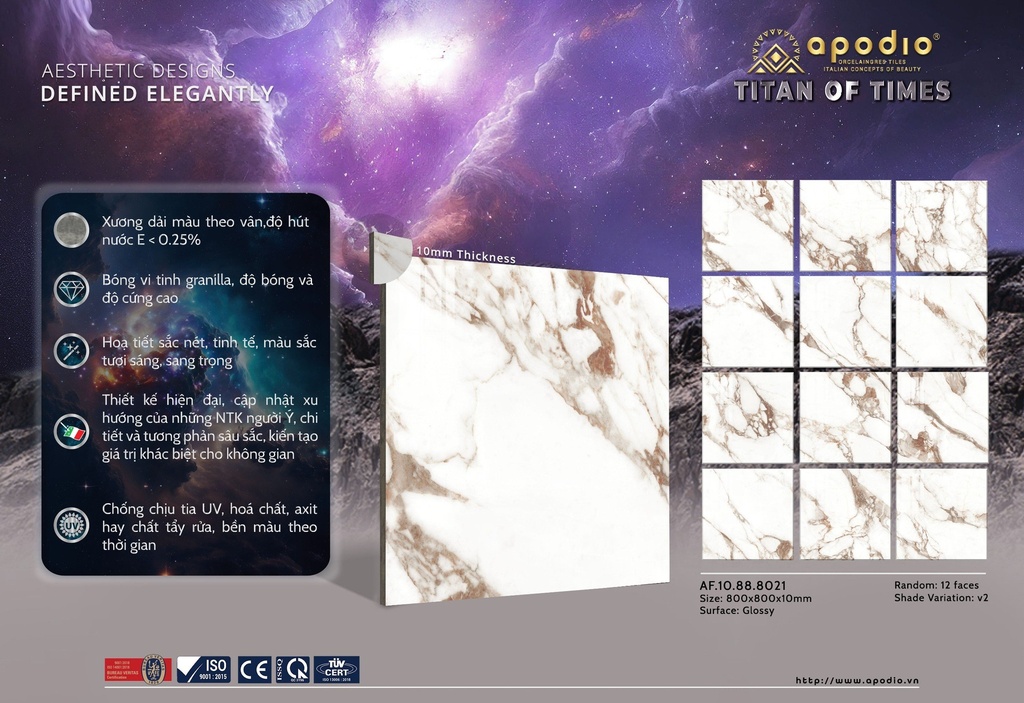 Gạch Apodio 80x80 AF.10.88.8021 - Bóng