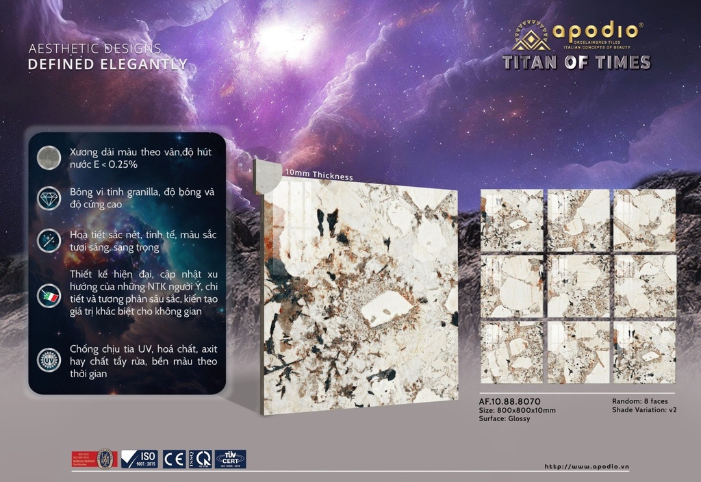 Gạch Apodio 80x80 AF.10.88.8070 - Bóng
