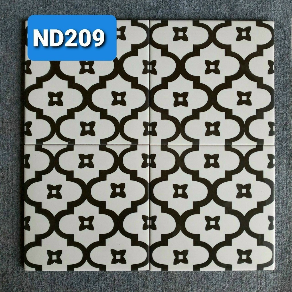 Gạch bông trắng hoa đen ND 209 KT 200x200 mm