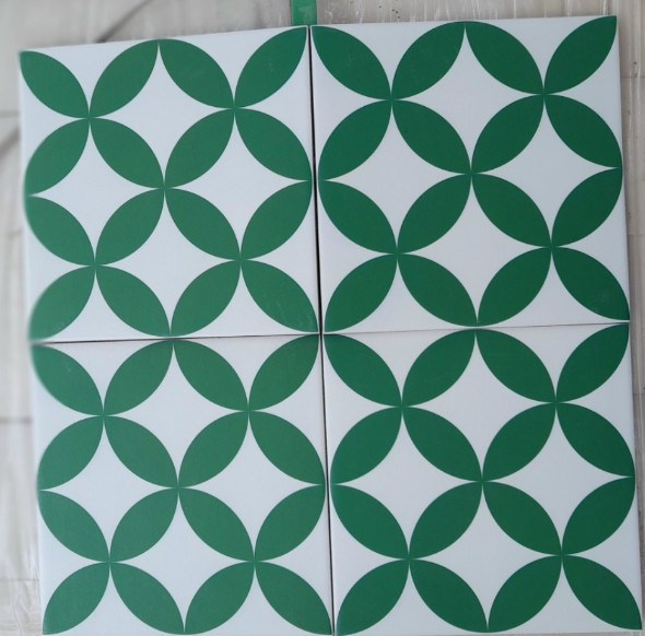 Gạch bông đồng tiền xanh KT 200x200 mm mã LZ22