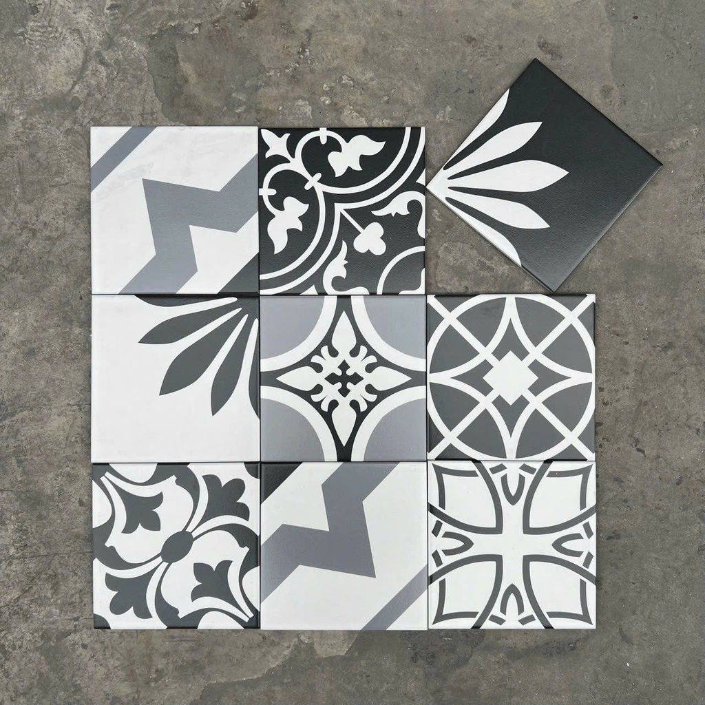 Gạch bông TQ, KT 200x200 mm, Xương Porcelain mặt mờ mã 20111 (GB20111)