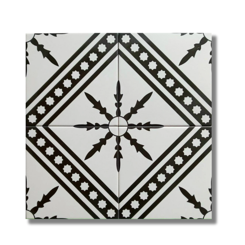 Gạch bông TQ, KT 200x200 mm, Xương Porcelain mặt mờ mã F2108