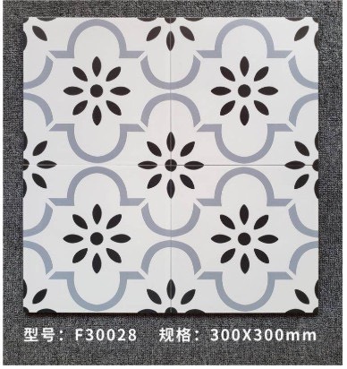 Gạch bông TQ, KT 300x300 mm, Xương Porcelain mặt mờ mã F30028 (1h/1m/11v)