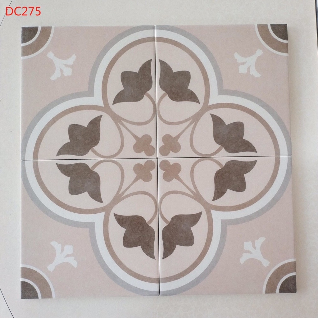 Gạch bông TQ, KT 200x200 mm, Xương Porcelain mặt mờ mã DC275